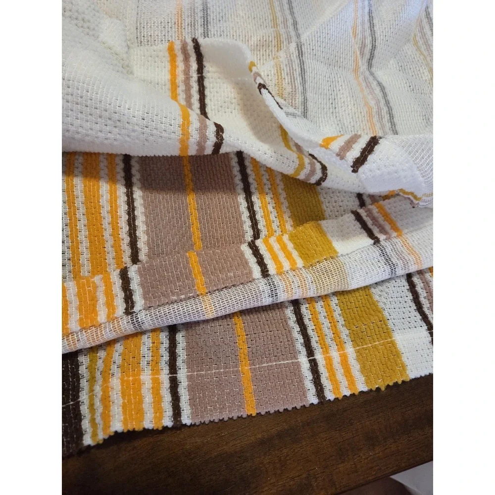 vintage 1970s sheer net curtain from Everlon Fabrics Corp, 2 Panels, Mod, Boho,